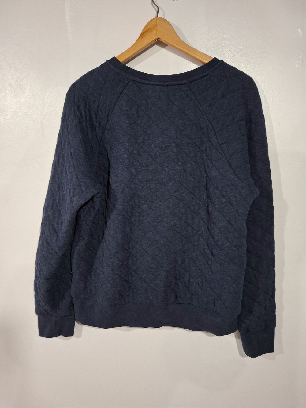 Patagonia Work Wear Women's Quilted Crewneck Sweatshirt Navy Organic Cotton Sz L - Picture 6 of 13